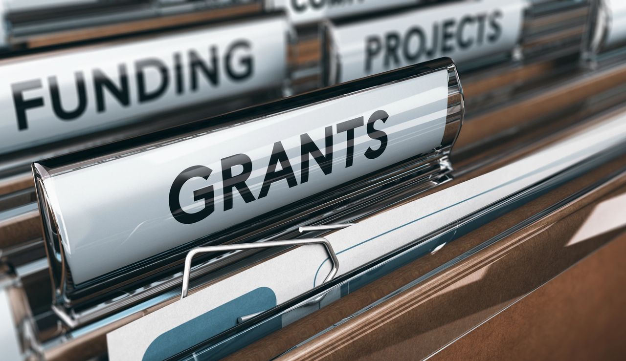 Folders marked grants and funding