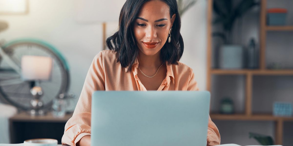 Woman working on a laptop